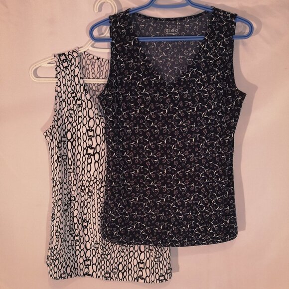 2 - Cleo Ladies V-neck Sleeveless Tank Tops - Picture 2 of 11
